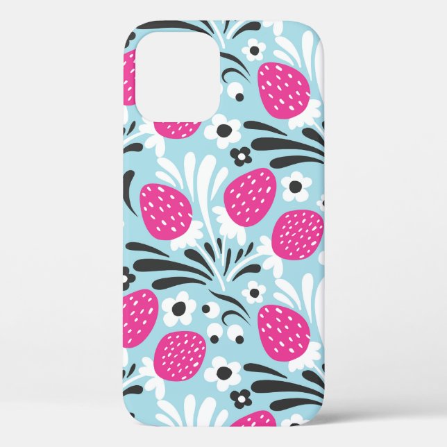 Erdbeere: Rosa Berry Nahtlos. Case-Mate iPhone Hülle (Rückseite)