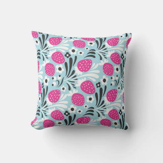 Erdbeere: Rosa Berry Nahtlos. Kissen