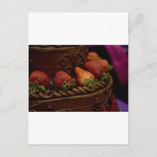 Erdbeere Schokoladenkuchen Postkarte