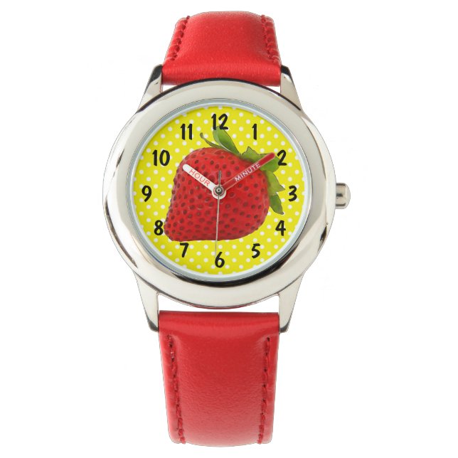 Erdbeere - Sehen Armbanduhr (Vorderseite)