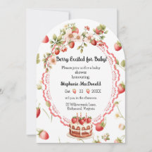 Erdbeere Shortcake Baby Dusche Einladung