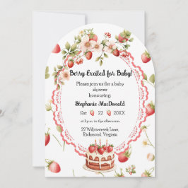 Erdbeere Shortcake Baby Dusche Einladung