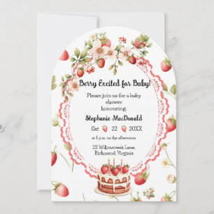 Erdbeere Shortcake Baby Dusche Einladung