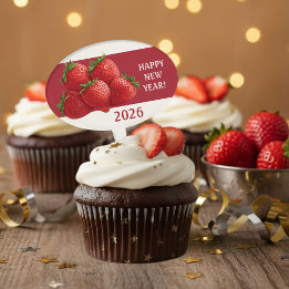Erdbeere Silvester Rot Kuchenaufsatz