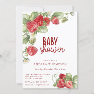 Erdbeere   Sommer-Baby-Shower-Einladung Einladung