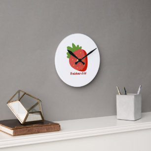 Erdbeere Sommerfrische Runde Wanduhr