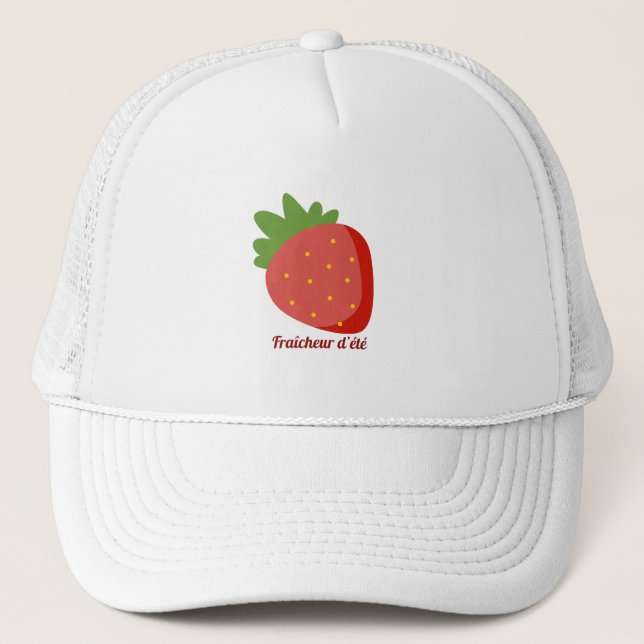 Erdbeere Sommerfrische Truckerkappe (Vorderseite)