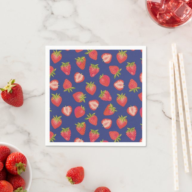 Erdbeere Sommerfrucht Muster Serviette (Beispiel)