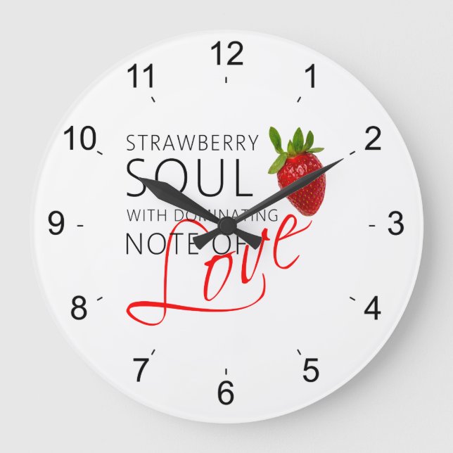 Erdbeere-Soul Große Wanduhr (Vorderseite)
