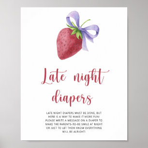 Erdbeere \ Späte Nacht Windeln Spiel  Poster
