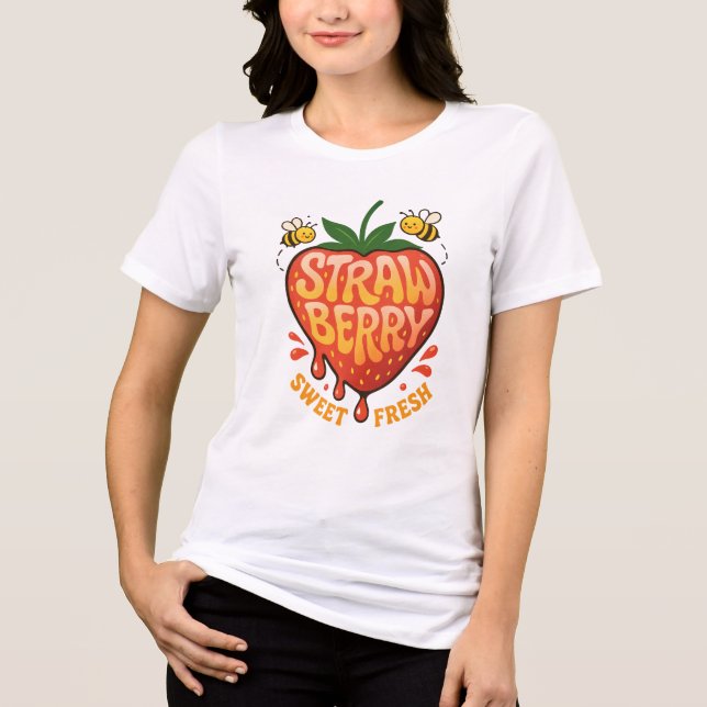 Erdbeere Süß Frisch – Süße Obstillustration  Tri-Blend Shirt (Vorderseite)