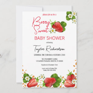 Erdbeere Süße Baby Shower Einladung