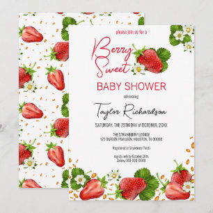 Erdbeere Süße Baby Shower Einladung