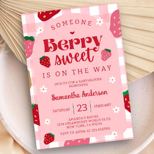 Erdbeere Süße Baby Shower Geburtstag Einladung
