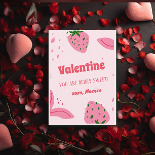 Erdbeere Süße Beeren Valentinstag Mitteilungskarte