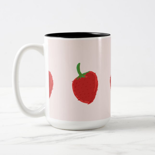 Erdbeere-Tasse Zweifarbige Tasse (Links)