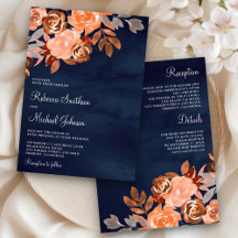 Erdbeere Terracotta Floral All in One Navy Hochzei