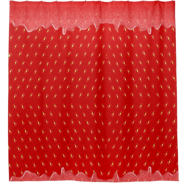 Erdbeere Texturierte Hintergrund Flüssigfruchtmarm Duschvorhang (Vorderseite)