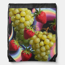 Erdbeere Traubenfrucht Swirl Drawstring Ruckpack