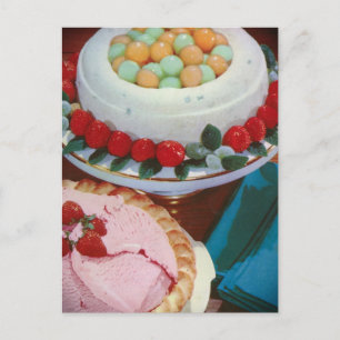 Erdbeere u. Minze Postkarte