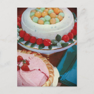 Erdbeere u. Minze Postkarte