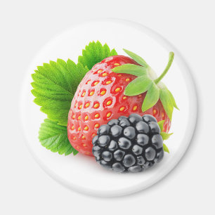 Erdbeere und BlackBerry Magnet