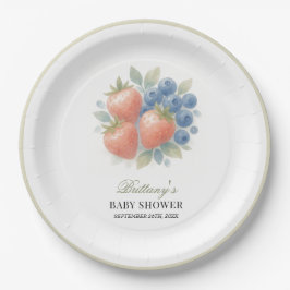 Erdbeere und Blueberry Baby Dusche Pappteller