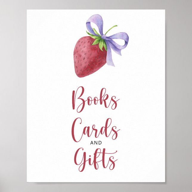 Erdbeere und Bogen - Bücher Karten und Geschenke Poster (Vorne)