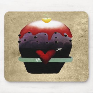 Erdbeere und cremefarbene Creme Mousepad