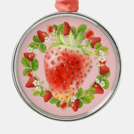 Erdbeere und Erdbeeren Ornament Aus Metall
