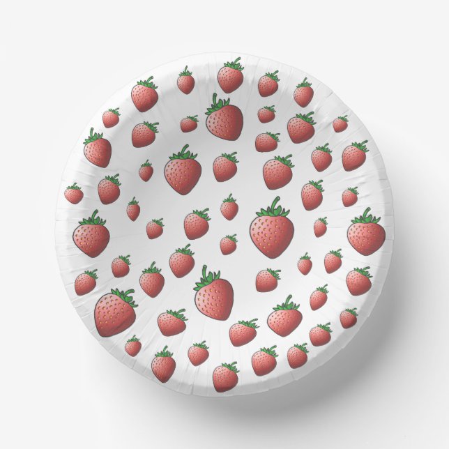 Erdbeere und Erdbeeren Pappteller (Vorderseite)