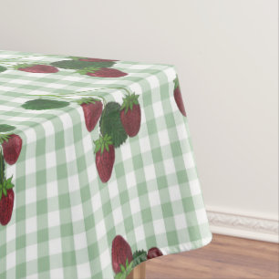Erdbeere und Gingham Tablecloth Tischdecke