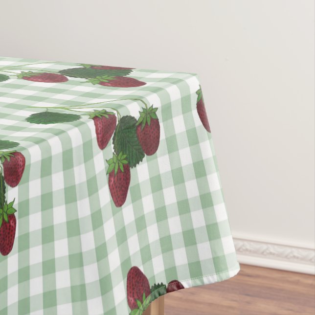 Erdbeere und Gingham Tablecloth Tischdecke (Beispiel)