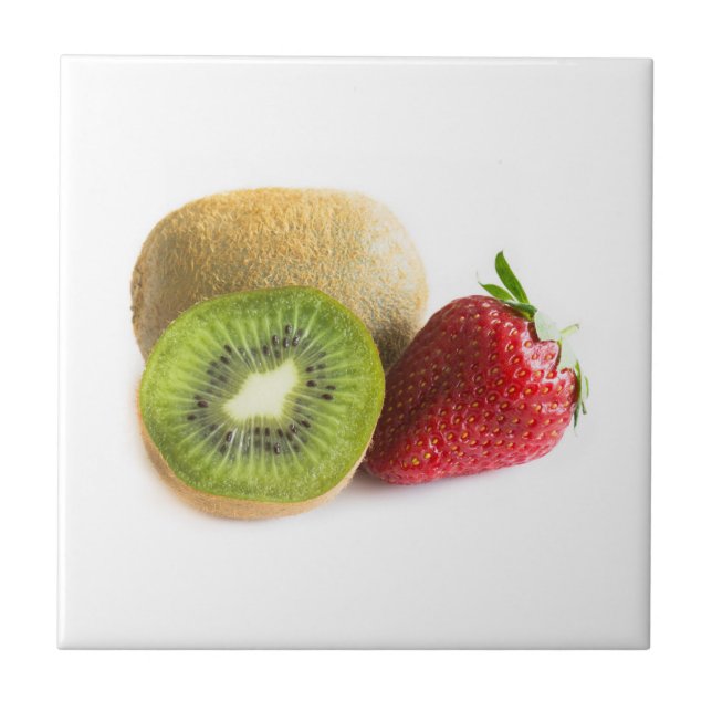 Erdbeere und Kiwi Fliese (Vorderseite)