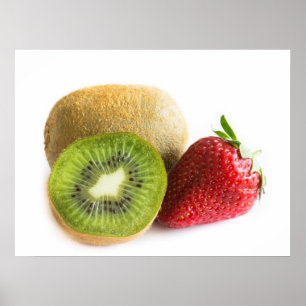 Erdbeere und Kiwi Poster