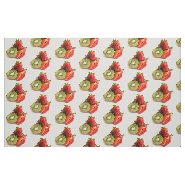 Erdbeere und Kiwi Stoff (Fat Quarter (45,7 x 55,9 cm))