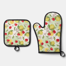 Erdbeere und Lemon Ofenhandschuh & Topflappen-Set