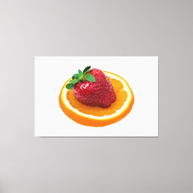 Erdbeere und Orange Leinwanddruck (Vorderseite)