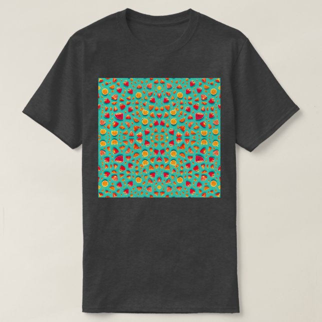 Erdbeere und Zitrone Frucht Gemustert su T-Shirt (Design vorne)
