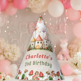 Erdbeere verzauberter Märchengarten Geburtstag Partyhütchen