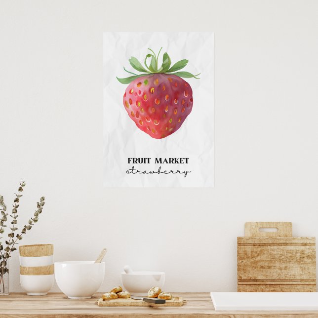 Erdbeere vom Obstmarkt  Poster (Küche)