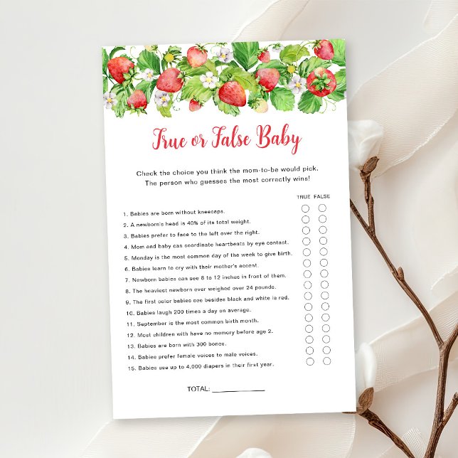 Erdbeere Wahr oder Falsch Baby Shower Spiel (Von Creator hochgeladen)
