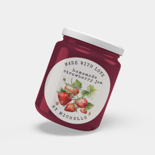 Erdbeere-Wasserfarbe-Jam-Etikett-Kanonen-Aufkleber Runder Aufkleber