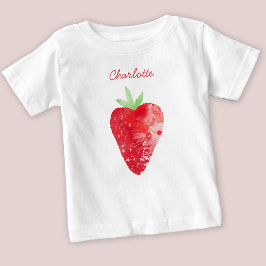 Erdbeere Wasserfarbe Personalisiert Baby T-shirt