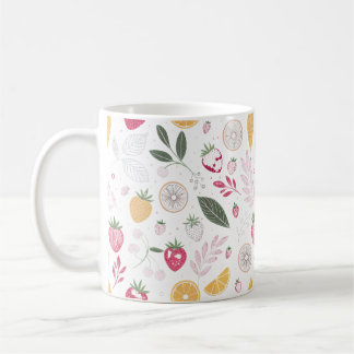 Erdbeere-Zitrus-Frucht-Muster-Tasse Kaffeetasse