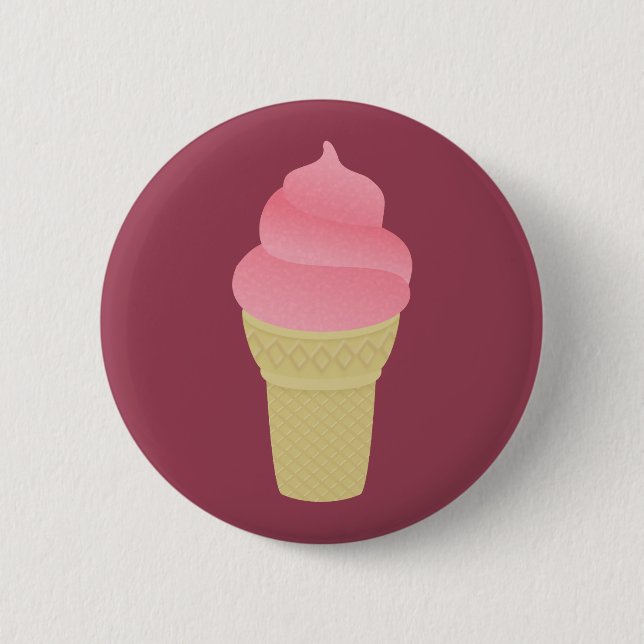 Erdbeereis Button (Vorderseite)