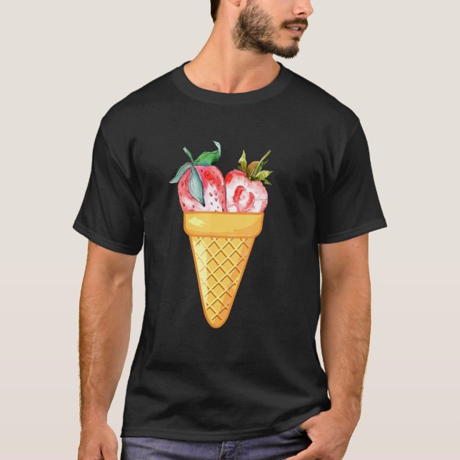Erdbeereis - Früchte und Eiscreme sammeln T-Shirt (Vorderseite)