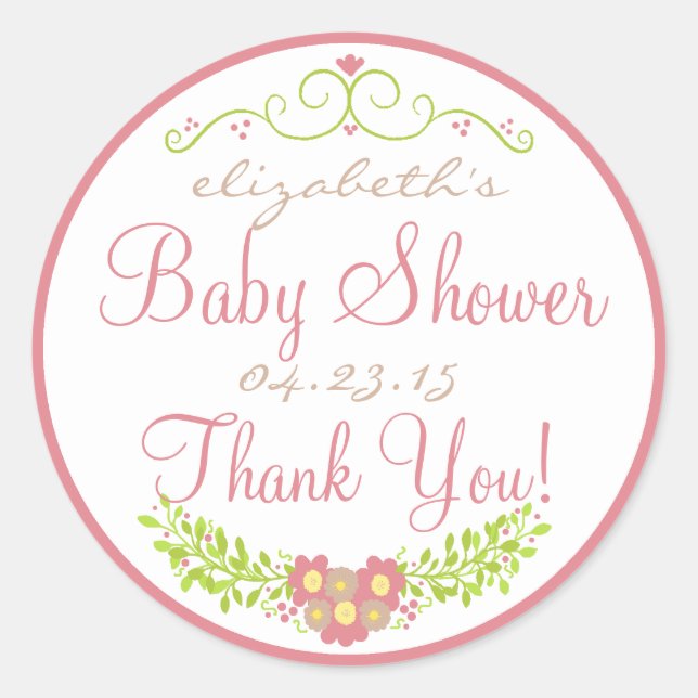 Erdbeereis und Mandelfarbendusche Runder Aufkleber (Vorderseite)