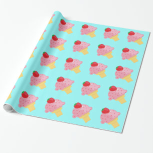 Erdbeereiscreme-Packpapier Geschenkpapier