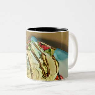 Erdbeereiskuchen Zweifarbige Tasse